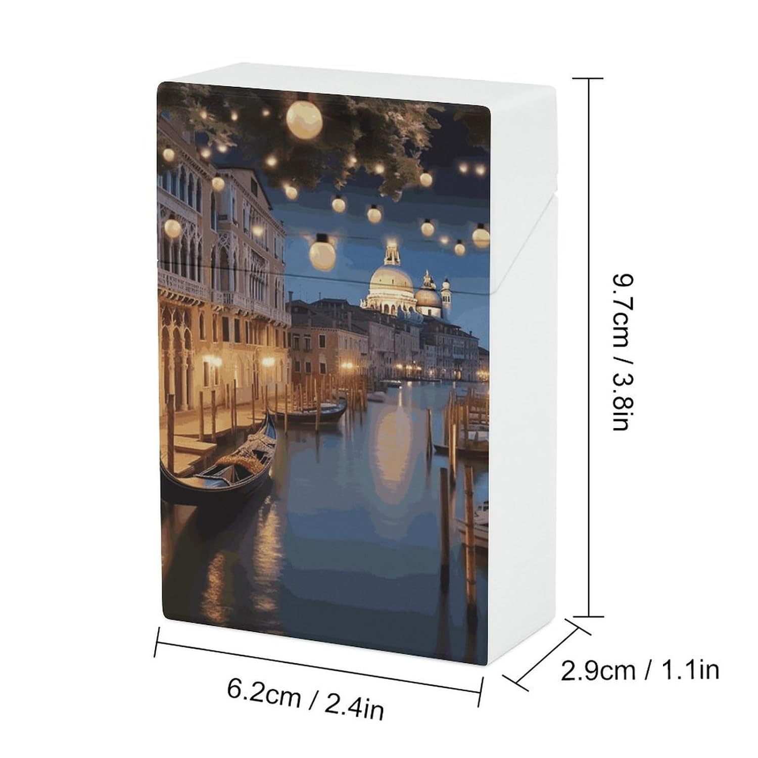 Waterproof Cigarette Case Large Capacity, Beautiful Venice at Night image 2