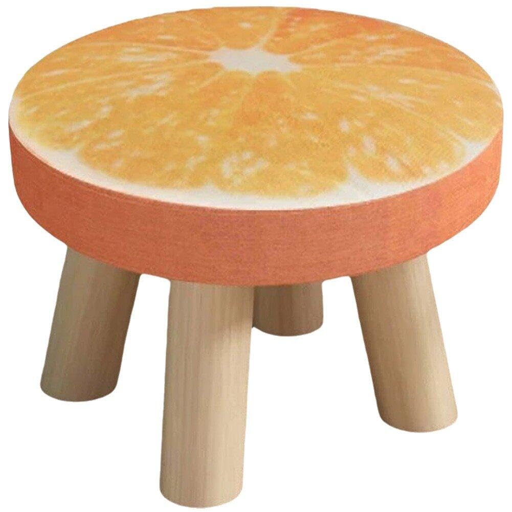 Tabouret en bois massif durable au design de dessin animé chaleureux