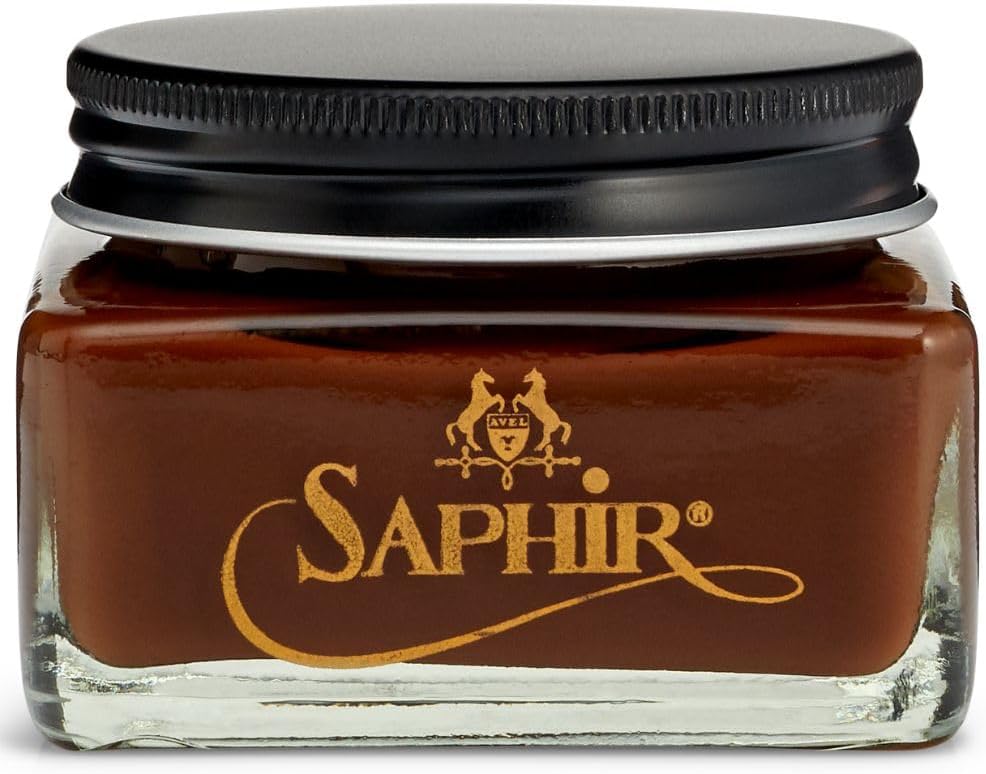 Saphir Medaille d'Or Pommadier Cream 75ml – Natural Cream Leather Shoe Polish, Leather Conditioner for Boots, Handbags
