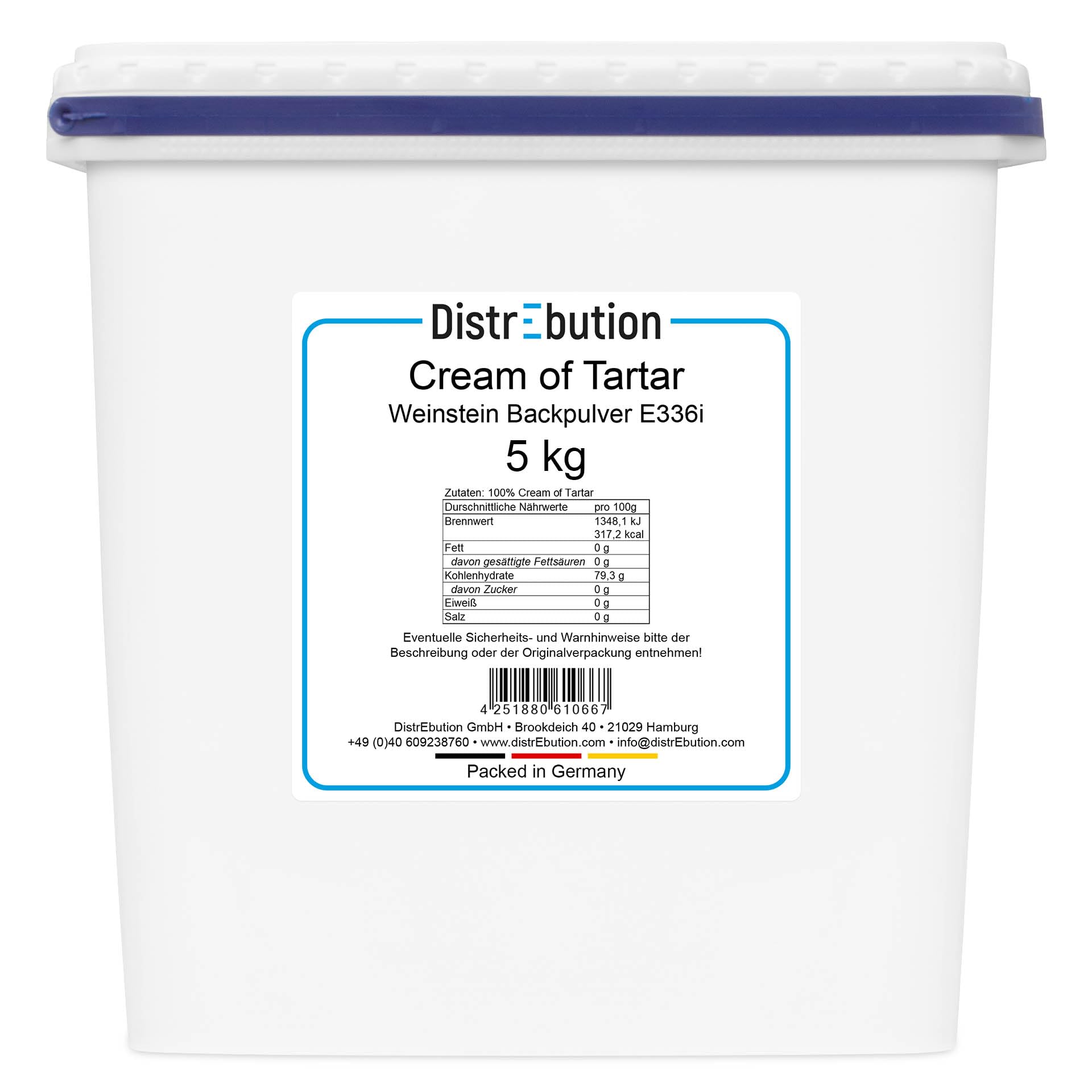 Weinstein 5kg Cream of Tartar Baiser Kaliumtartrat