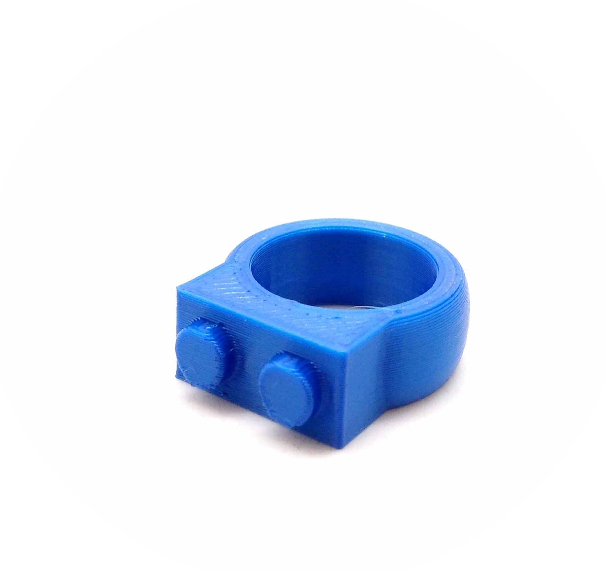 CERO ® 3D Printed Brick Ring for 5 Years Old | Compatible with Lego Technic (Blue)