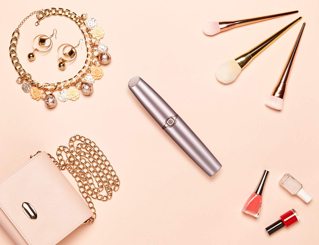 2020 VersionEyebrow Trimmer - Painless Eyebrow Hair Remover Portable Eyeborw Razor Shaver with LED Light & Eyebrow Pencil for Women Lady (Rose Gold)