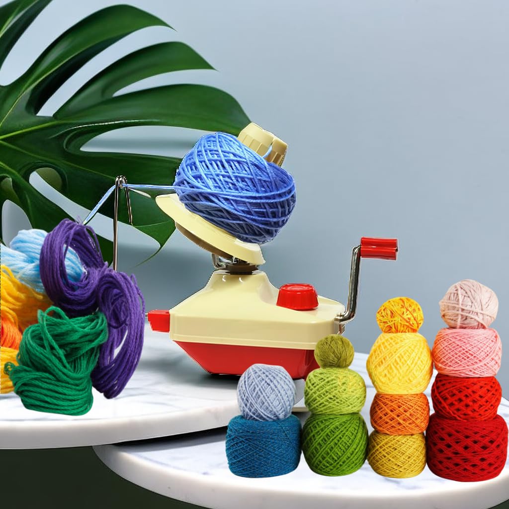 Avvolgitori per palline, filati per maglieria, uncinetto, filato rapido, fibra di lana, spago, lana, avvolgitore, kit di attrezzi fai da te, 1 filato, avvolgitore per palle + 1 pz, forbici (2)