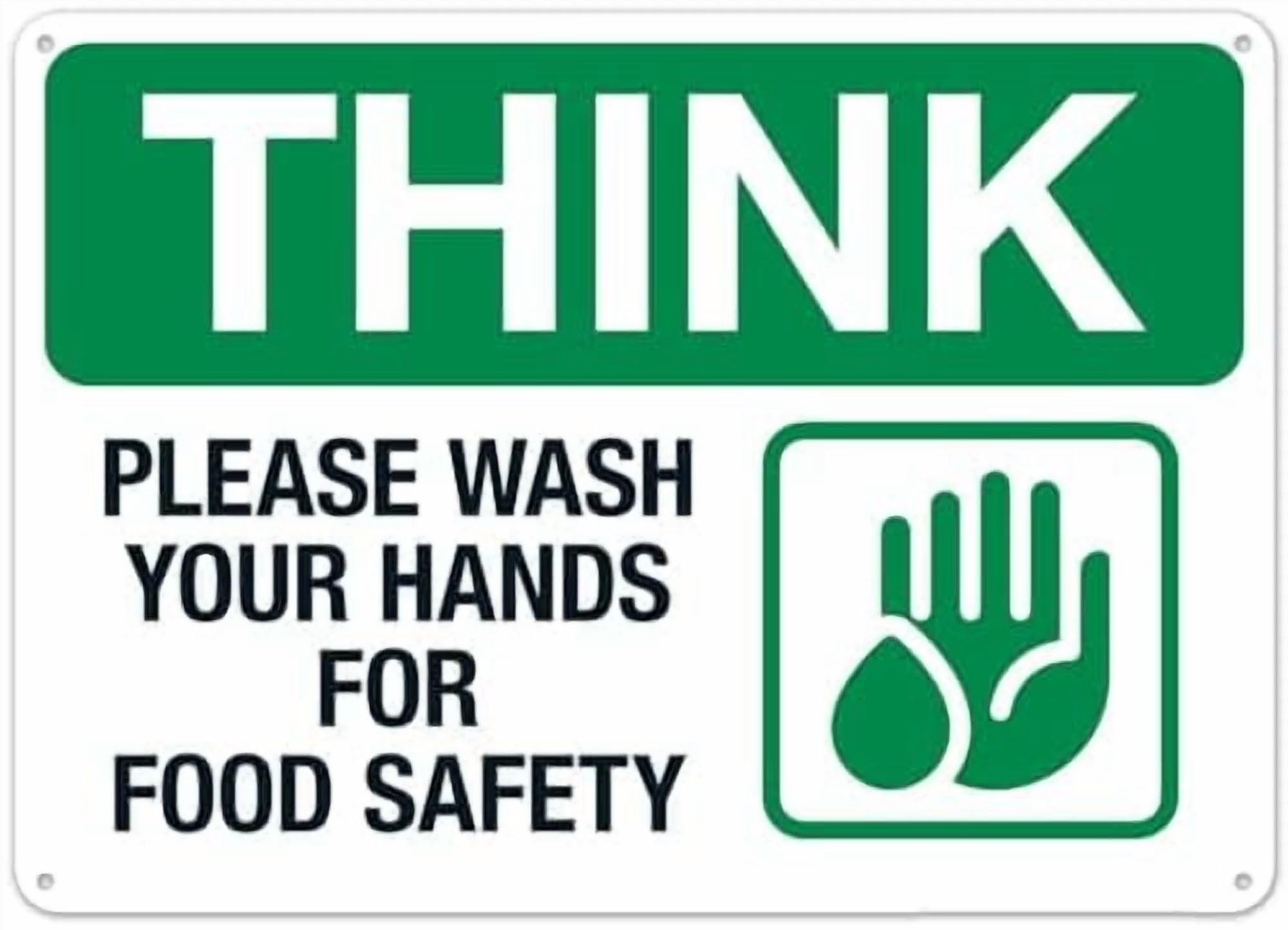 (2-Pack) Metal Tin Sign Please Wash Your Hands For Food Sign Facility Signs NO.29074 Sign 8x12 Inch - Clear Warning for Home & Use