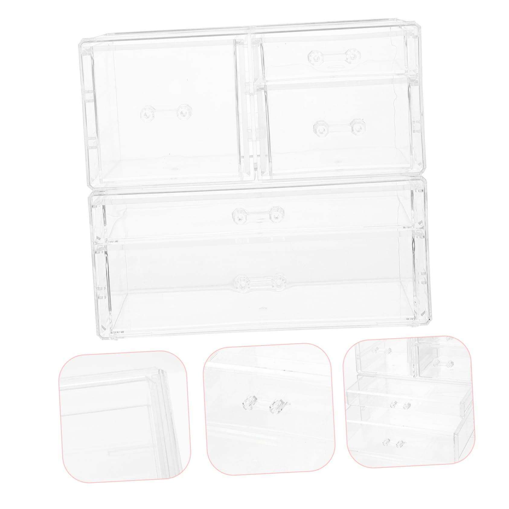 Boîte à Cosmétiques Tiroir Transparent Coffret Rangement Maquillage Boîte à Bijoux De Table Organisateur Pour Vernis à Lèvres