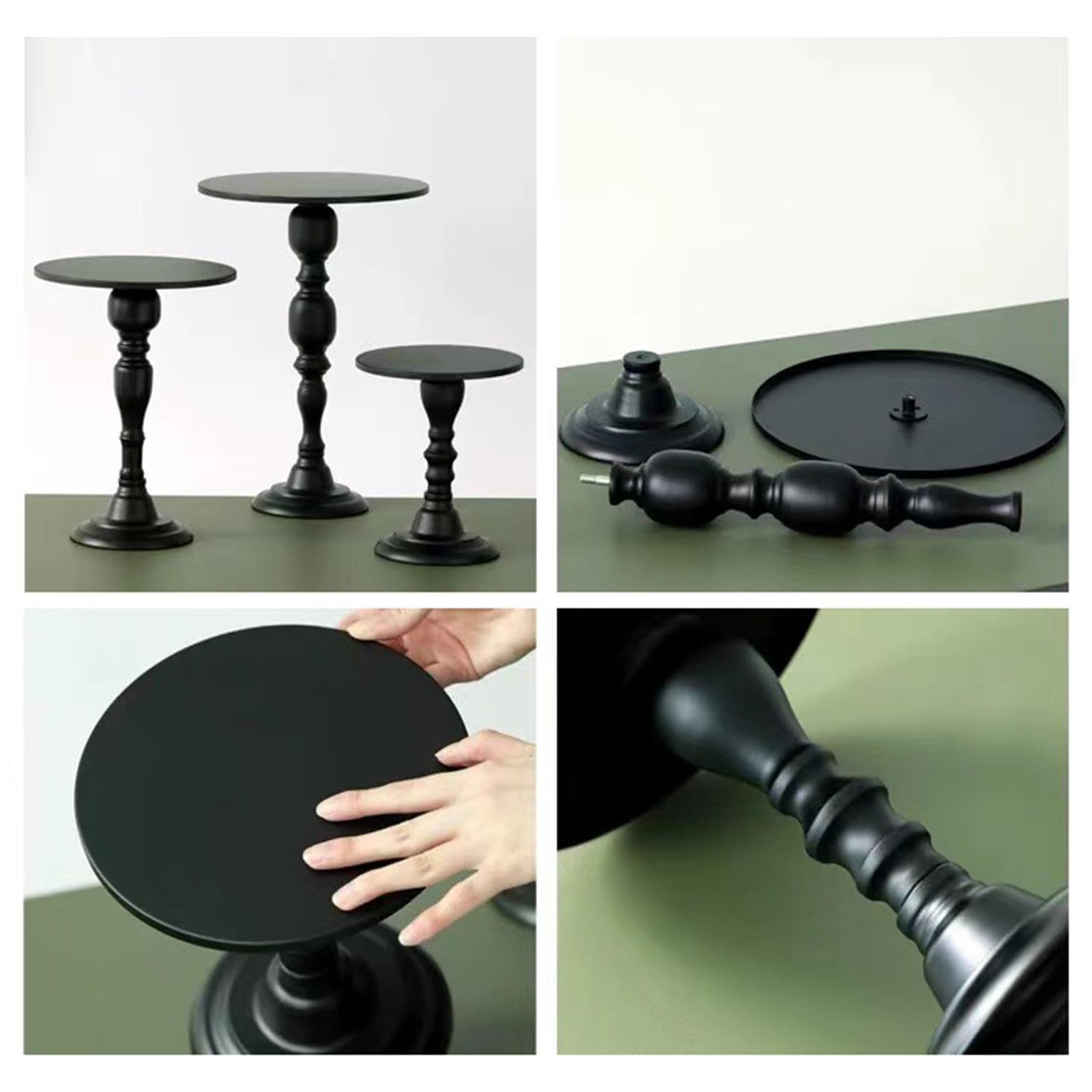 Soporte para Pasteles, Soporte para Cupcakes, Bandeja de Servir, Expositor de Mesa de Postres para Celebraciones de Cumpleaños, Black 30x42.5cm, Individual