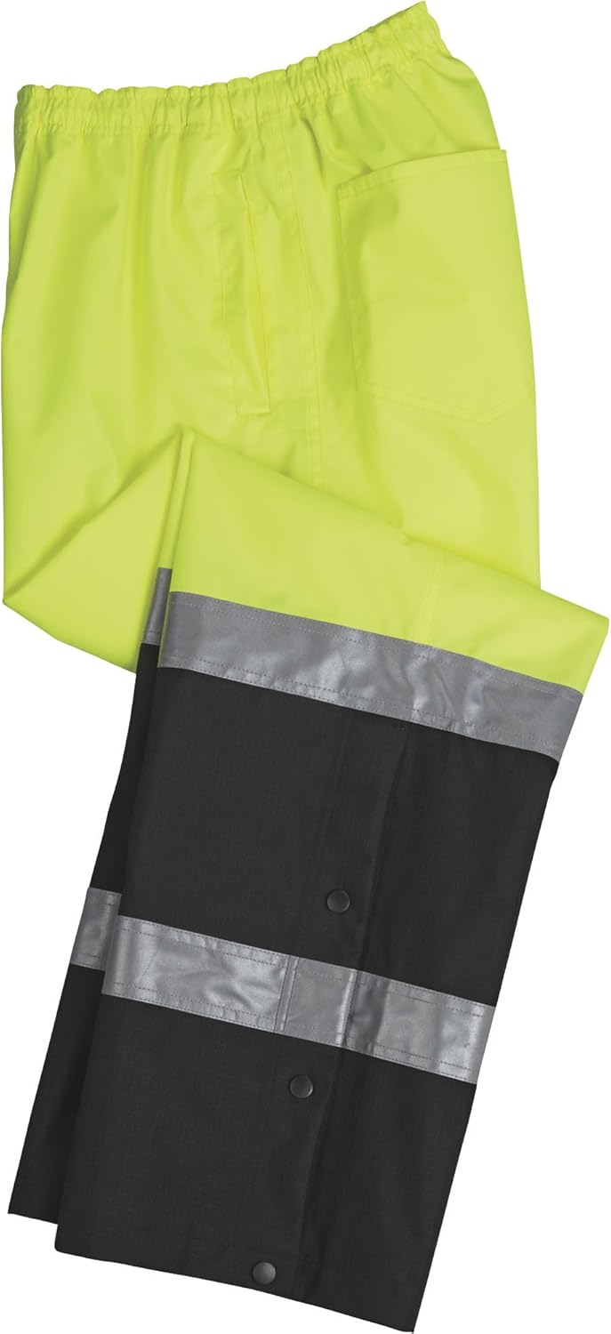 Gravel Gear HV Men's Type E High Visibility 300 Denier Ripstop Rain Pants - Lime