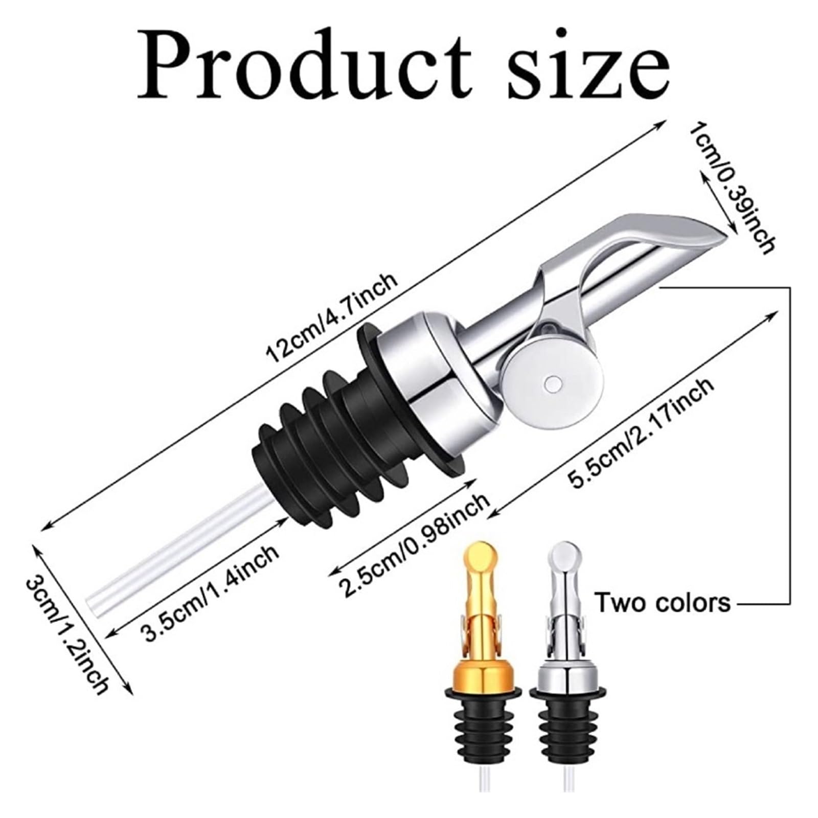Generico Tappo di Apertura Automatica for ugello for versare Il Vino in Acciaio Inossidabile for Bottiglie aceto Olio(Gold 6pcs)