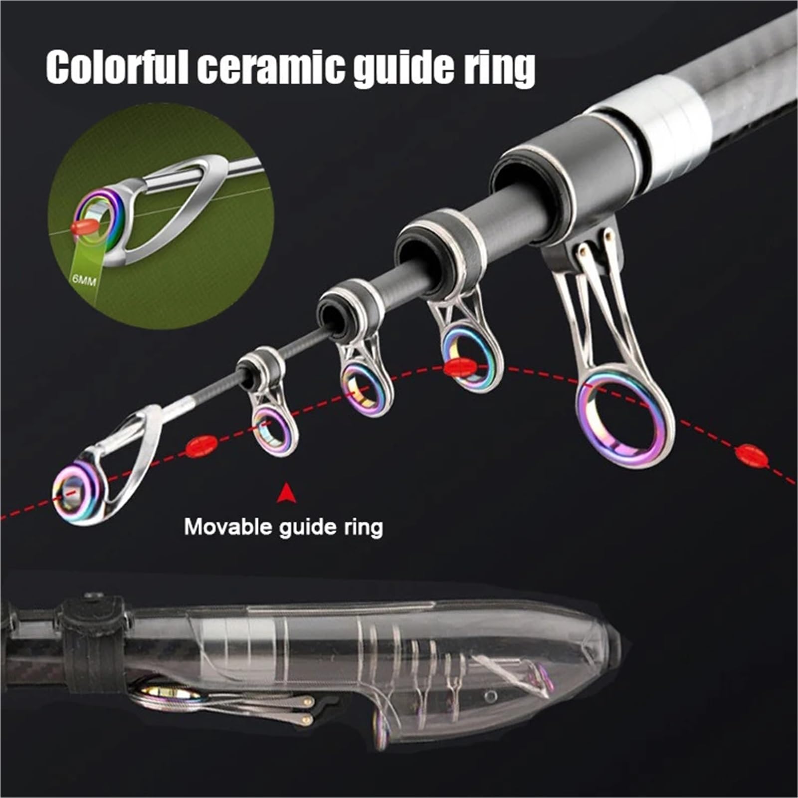 Teleskop-Angelrute, 3,9 m, 4,2 m, 5,0 m, Reise-Brandungsrute, Spinnkraft 20–250 g, Werfen, Surfcasting, Carbon-Baitcasting-Rute Teleskoprute(5.0m)