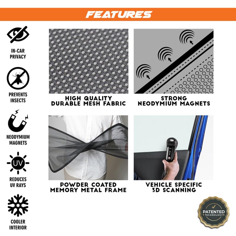 Image of Hyundai i20 Magnetic Sun Shades /Curtains - Set of 4pcs (Row A /B) Suitable for i20 2023 Onwards