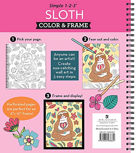 Color & Frame - Sloth (Adult Coloring Book)