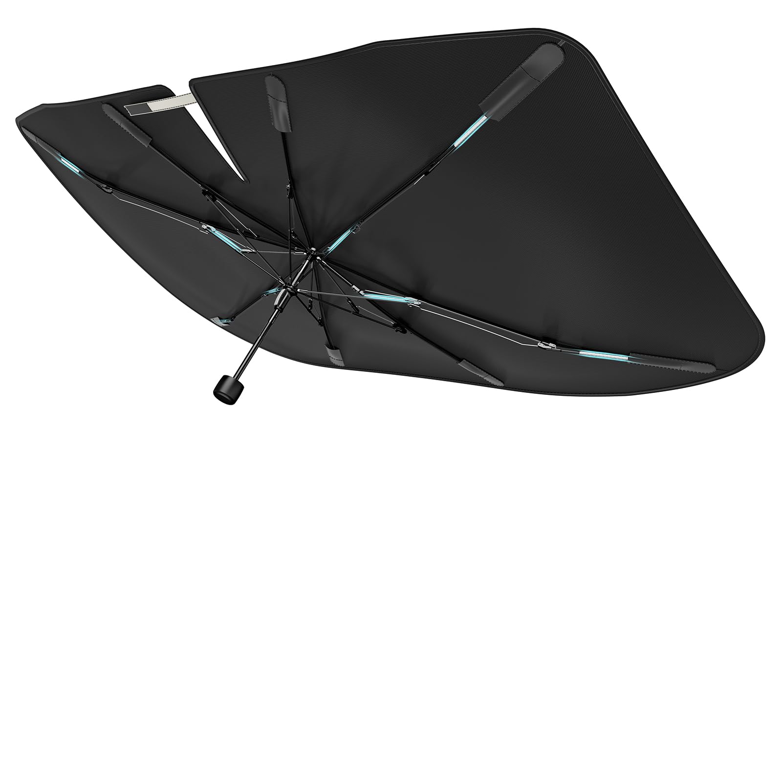 Photo 1 of [Upgraded] Nmoiss Windshield Sun Shade Umbrella - [Vinyl Coating Heat Shield] Protect Car from Sun Rays & Heat Damage Keep Cool and Protect Interior, Spring Structure Edge Medium 56" L x 31" W