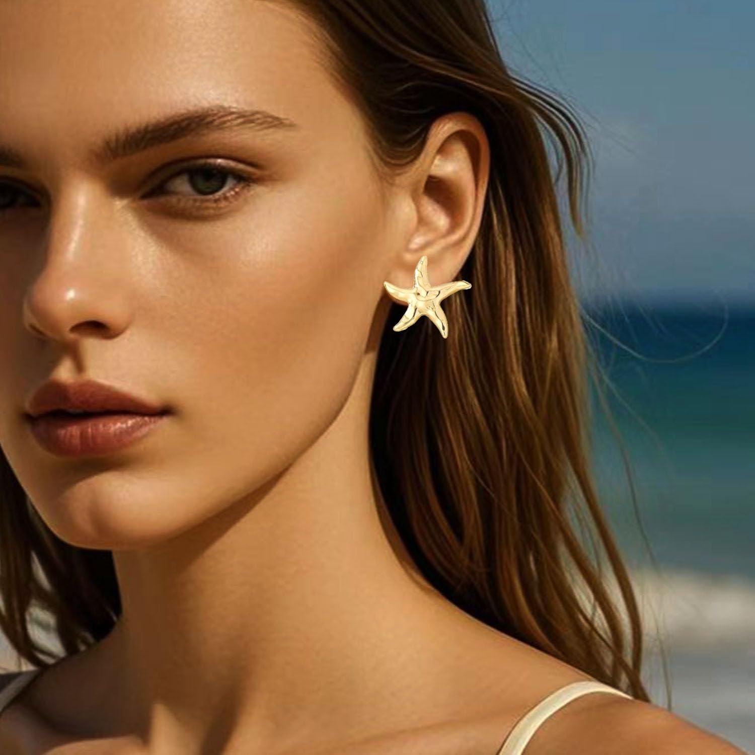 Starfish Earrings for Women Dainty Starfish Stud Earrings Boho Beach Statement Earring for Women Summer Vacation Jewelry - Image 6