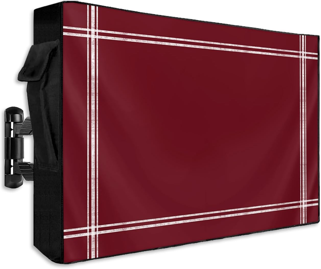 Wine Red Dark Maroon Outdoor TV Cover 40 to 43 Inch,Waterproof Flat Screen Display Protector for Outside,Burgundy Red Television Enclosure with Zipper