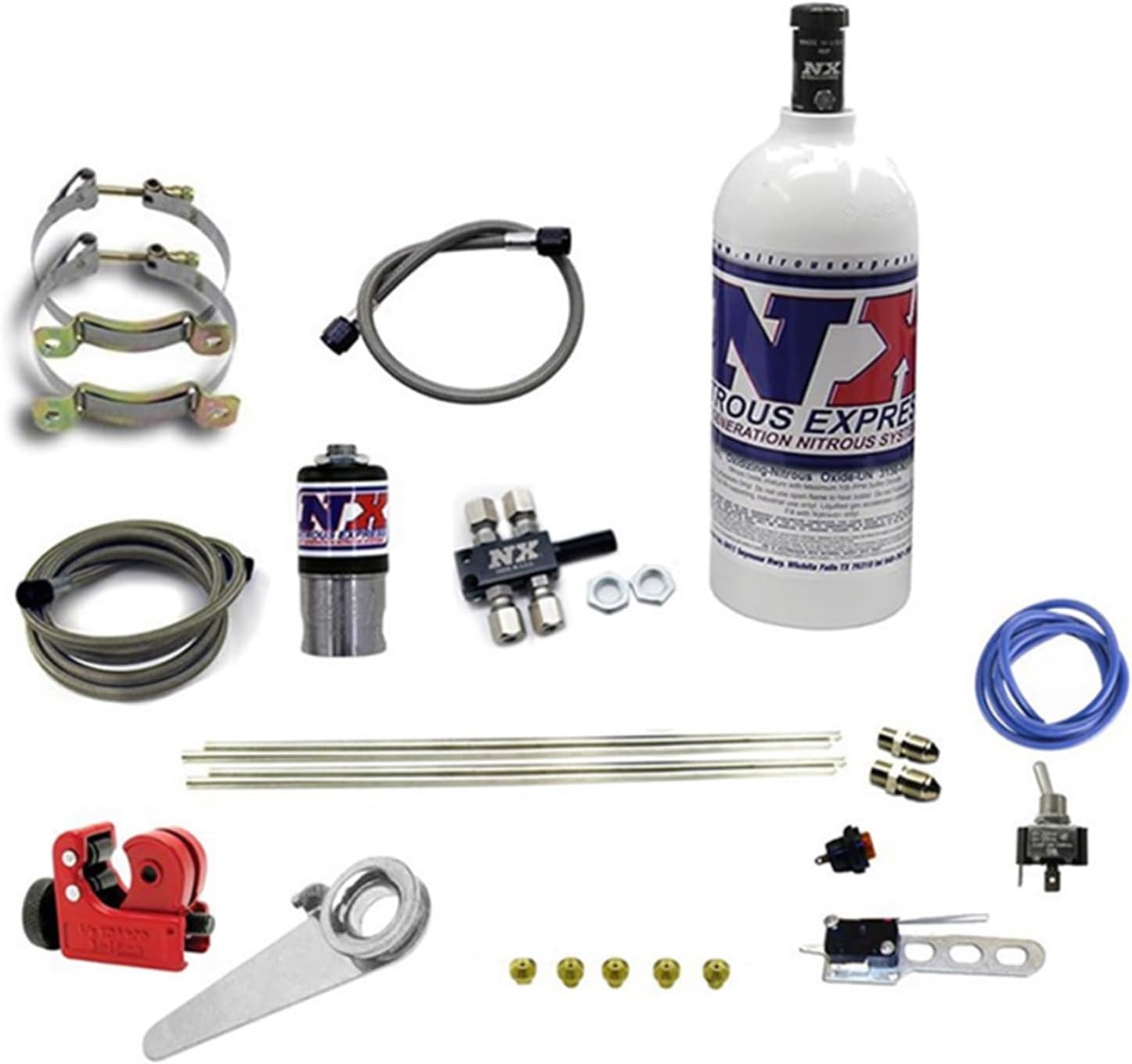 Nitrous Express - Motorcycle 4 Cyl Dry Nitrous Kit w/2.5lb Bottle (62000-2.5P)