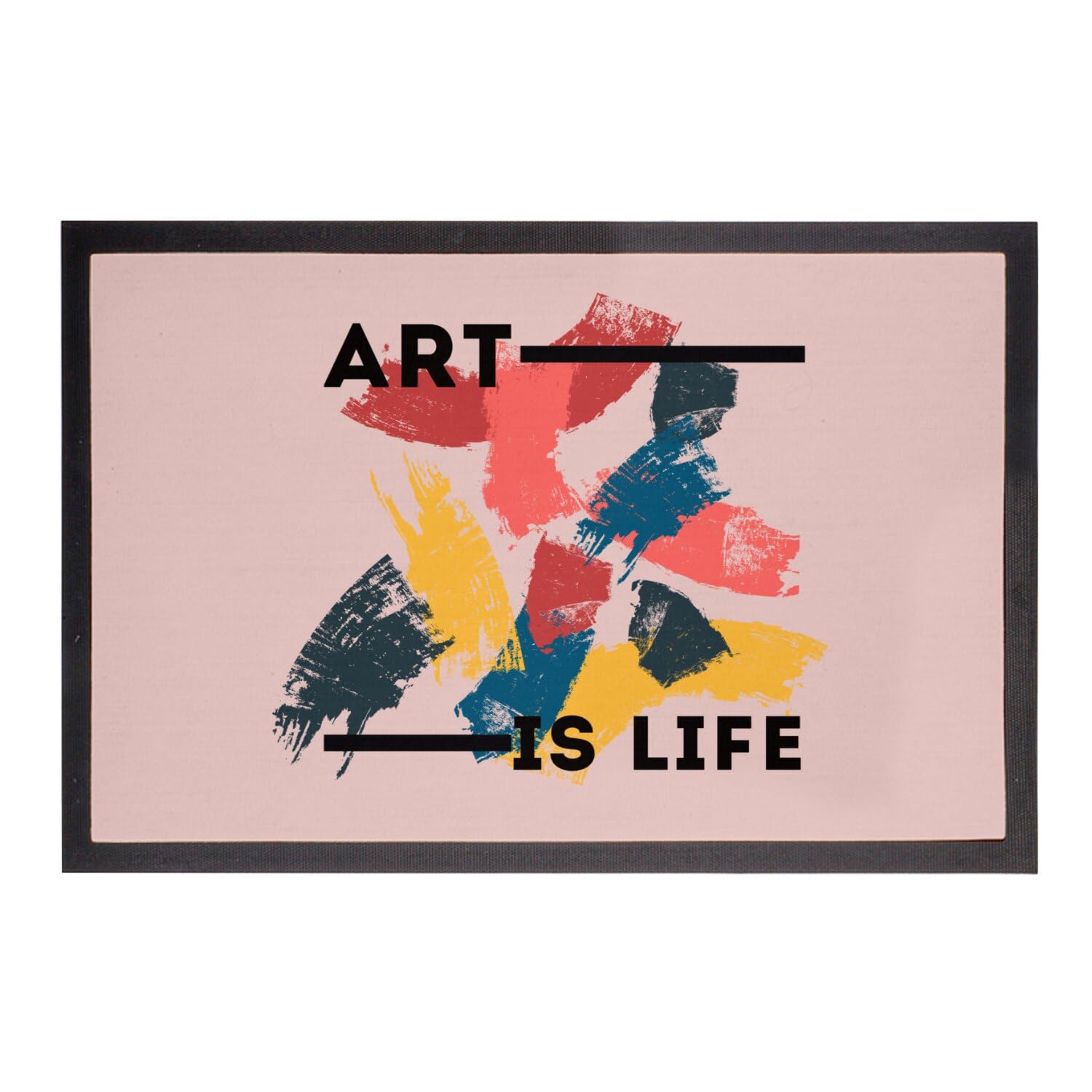 Paillasson rose 60x40cm art abstrait et peinture moderne