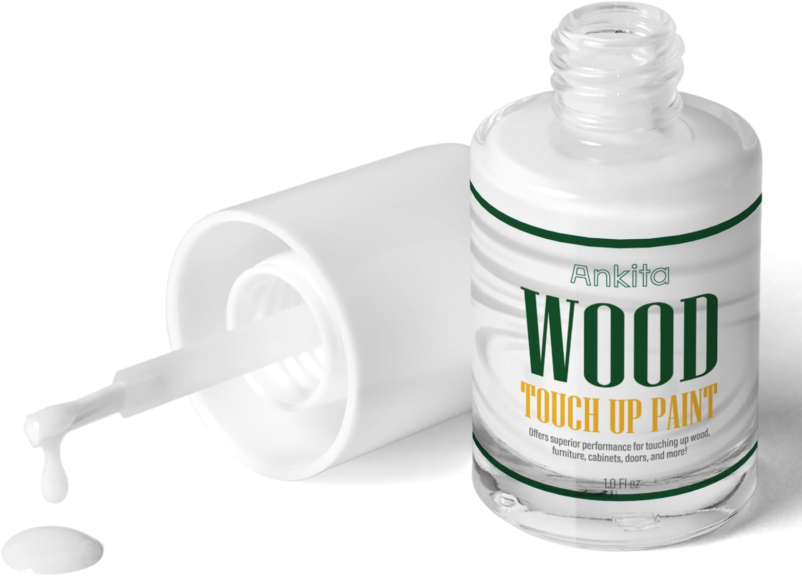 Wood Paint Pen, Matte White Quick-Dry Touch Up for Furniture, Cabinets, Doors, Tables, and Dressers - Strongly Covers Stains, Scratches, Chips and Spots