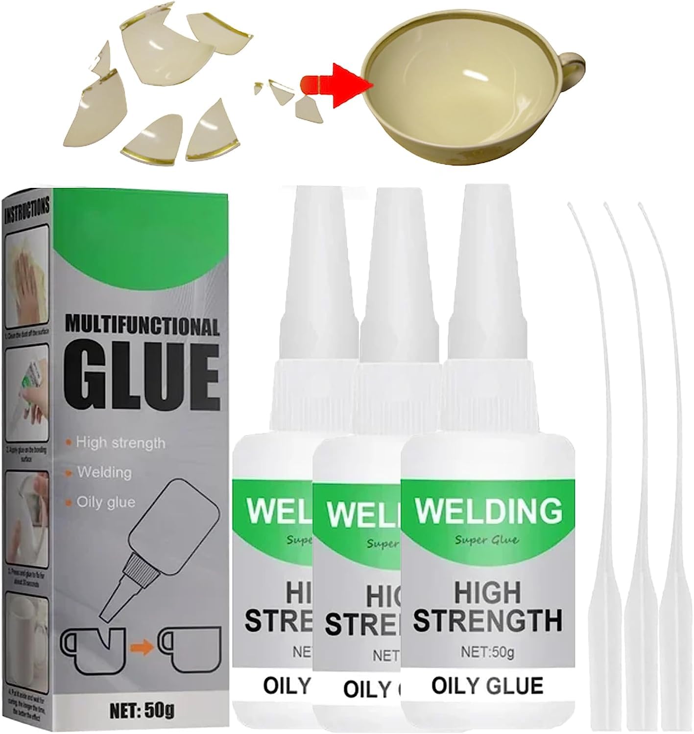 Jue Fish Glue, Jue Fish Welding High-Strength Oily Glue, Jue Fish Multifunctional Glue, All Purpose Super Glue Extra Strength, Shoe Glue Repair Adhesive for Fast Repair and Curing (3 Pcs)