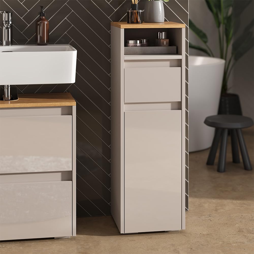 Vicco Szafka Midi "Majest", Kaszmir, 30.2 x 96.3 cm | z szufladą i drzwiami, pour le rangement des accessoires de salle de bain et combinable