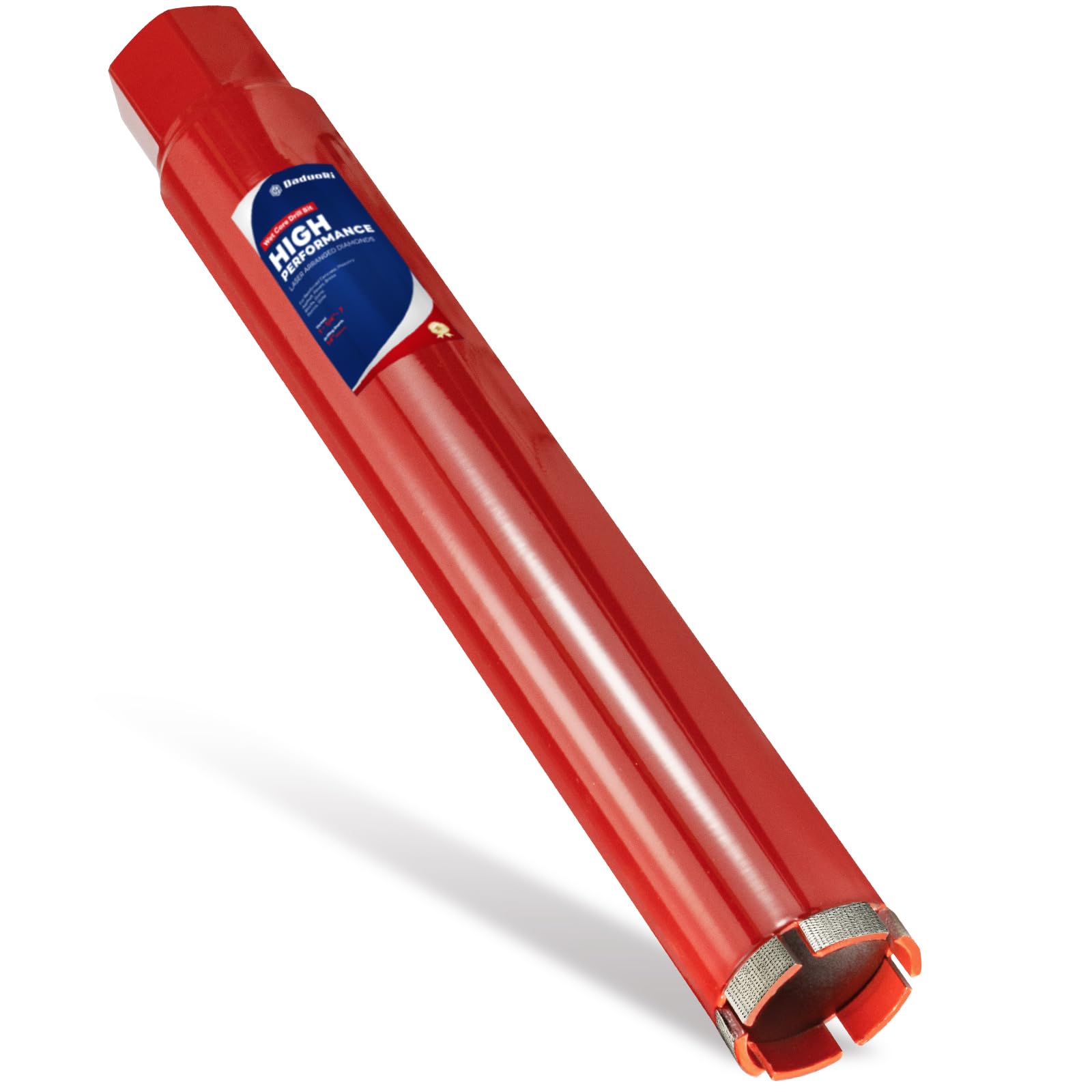 DaduoRi Premium 2 1/2" Wet Core Drill Bit for Hard Concrete with High-Density Diamond, Precision-Welded Segments, 1-1/4"-7 UNC x 14" Depth, Industrial