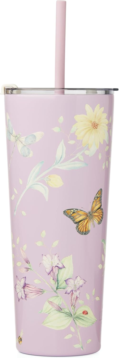 Lenox 895748 Butterfly Meadow Pink Insulated Water Bottle
