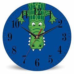 Mxocom Alligator Wall Clock Green Cartoon Crocodile with Teeth Cute Funny Style 10 Inch Silent Non photo Mxocom Alligator Wall Clock Green Cartoon Crocodile with Teeth Cute Funny Style 10 Inch Silent Non