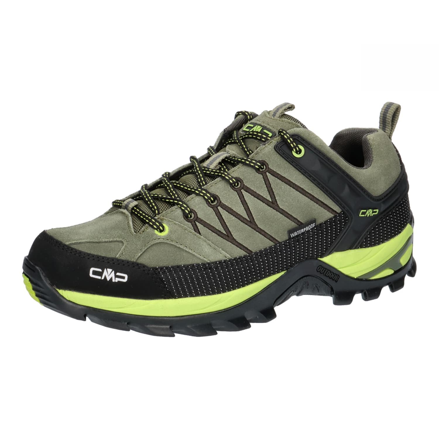 CMP Mens Rigel Low Trekking Shoes Wp, Kaki-Acido UK 6.5