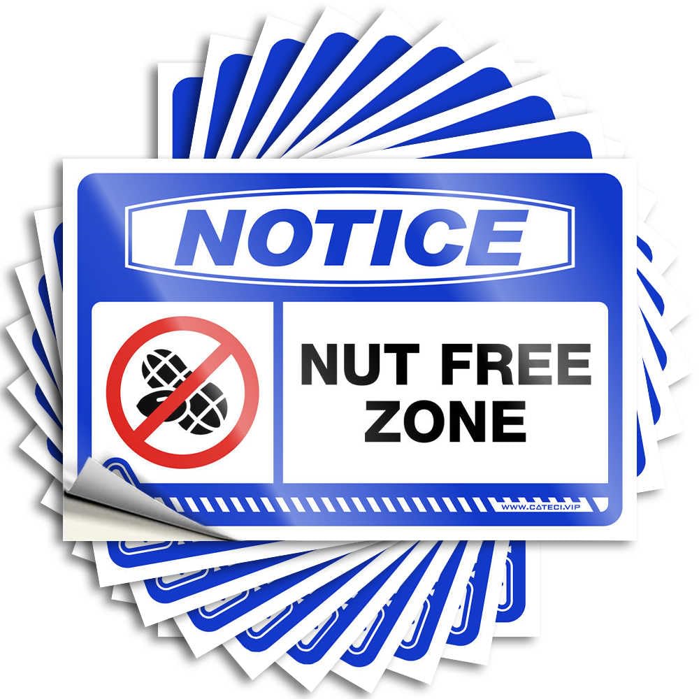Sticker Coffee Bar Decor | Summer Case Notice Nut Free Zone for Exterior(12X18CM)