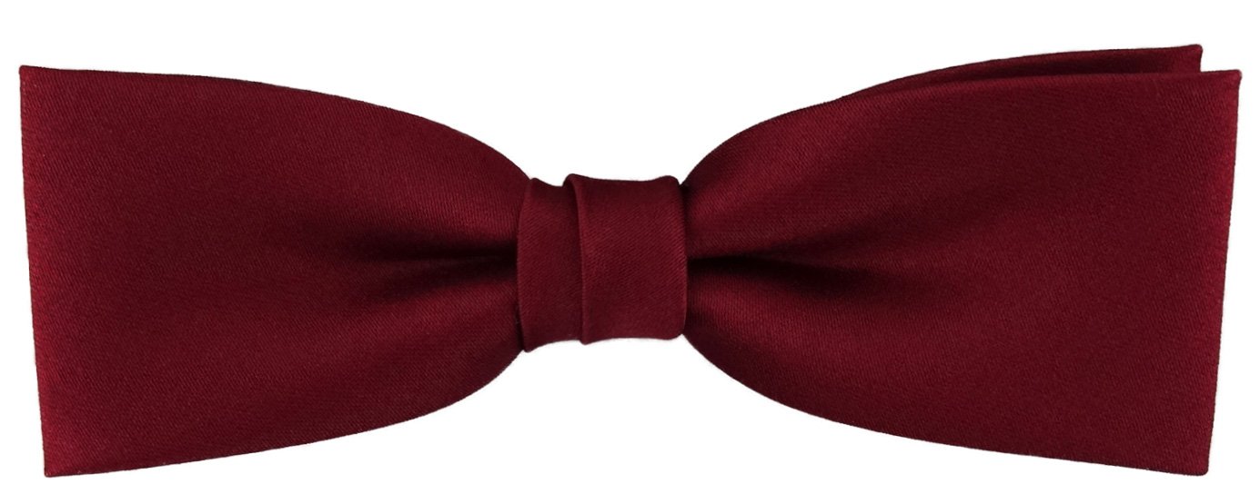 TigerTie prefabricated narrow bow tie in bordeaux monochrome + Box