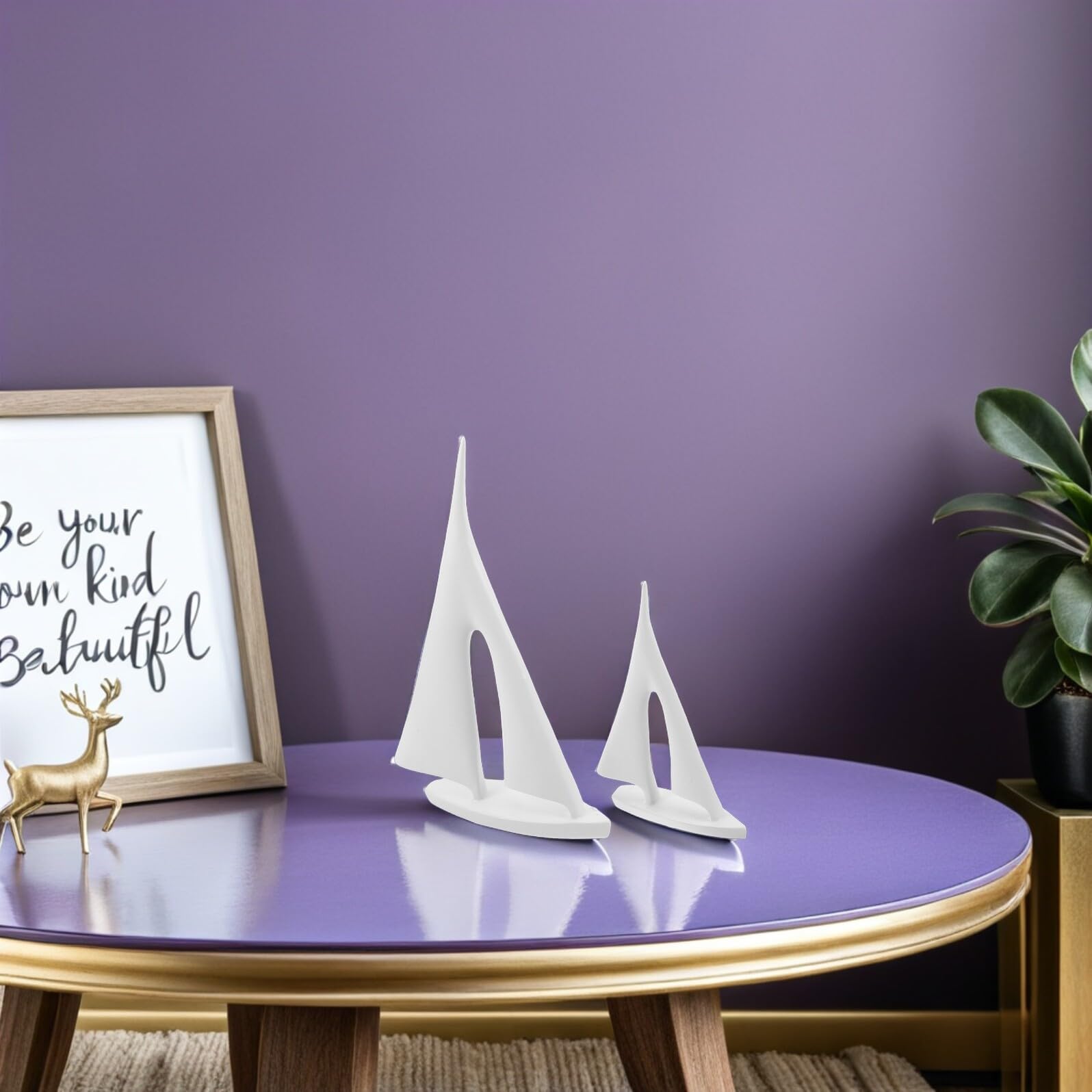 Estatua de Barco de Resina Pequeña, Escultura Náutica Decorativa, Adornos de Navegación para Sala de Estar y Oficina, Pieza de Decoración Moderna para Mesa y Estante