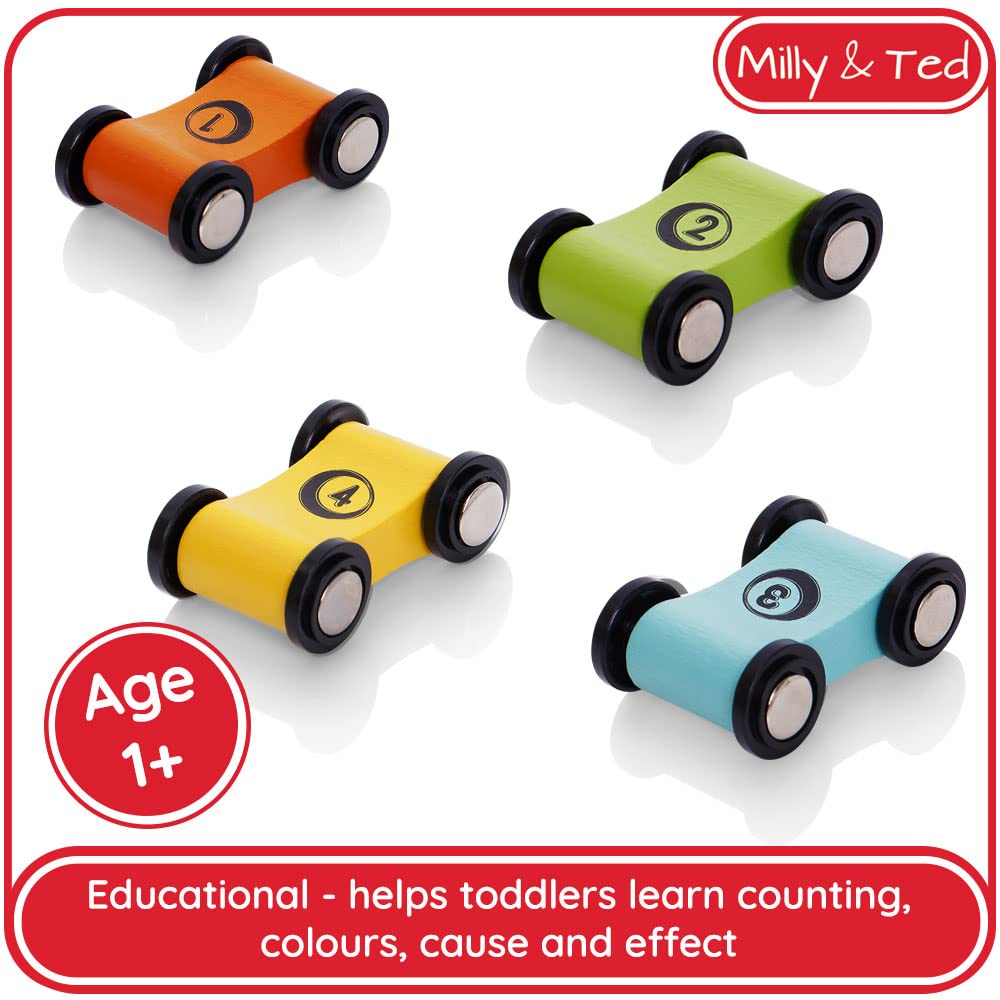 Milly & Ted Wooden Car Ramp Racer Track Toy Cars For 1 2 Year Old