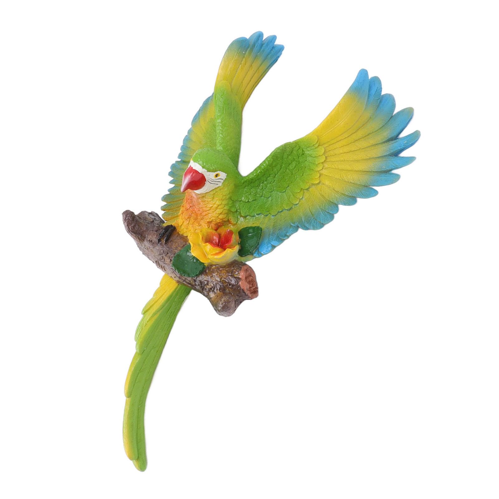 Omabeta Decorazione da Parete con Pappagallo, Vivido da Appendere per Giardino, Patio, Prato - Statua in Resina Ecologica 25,5x9x40 Cm (Verde)