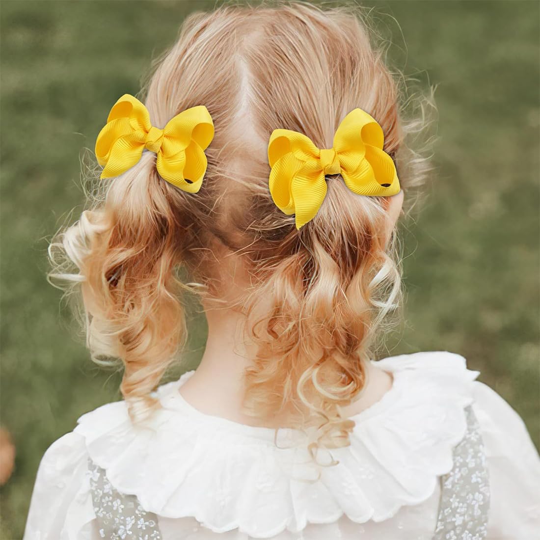20 Pezzi Accessori per Capelli Set - Fiocco Fermacapelli, Fermagli, Elastico, Fascia per Ragazze - Regalo di Festival per Bambini (Giallo)