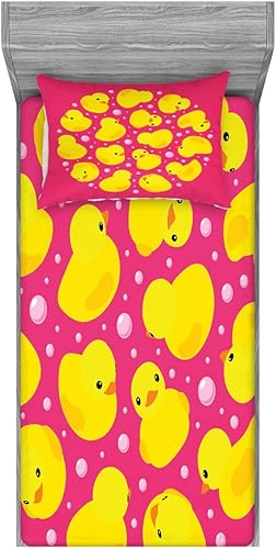 Miniatura 151 de Ambesonne Juego de sábanas bajeras y fundas de almohada, deliciosos tacos con verduras, cocina folclórica, ingredientes de recetas de comida Beige