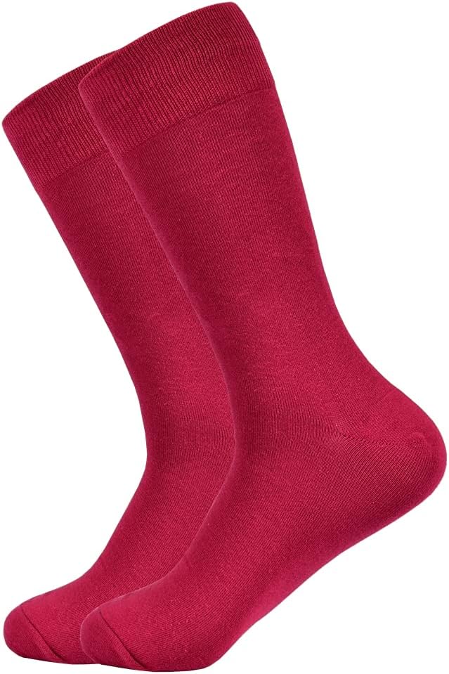 Men's Dress Socks - Colored Cotton Crew Solid Color Socks 10 Pack, Size(8-13) - Image 4