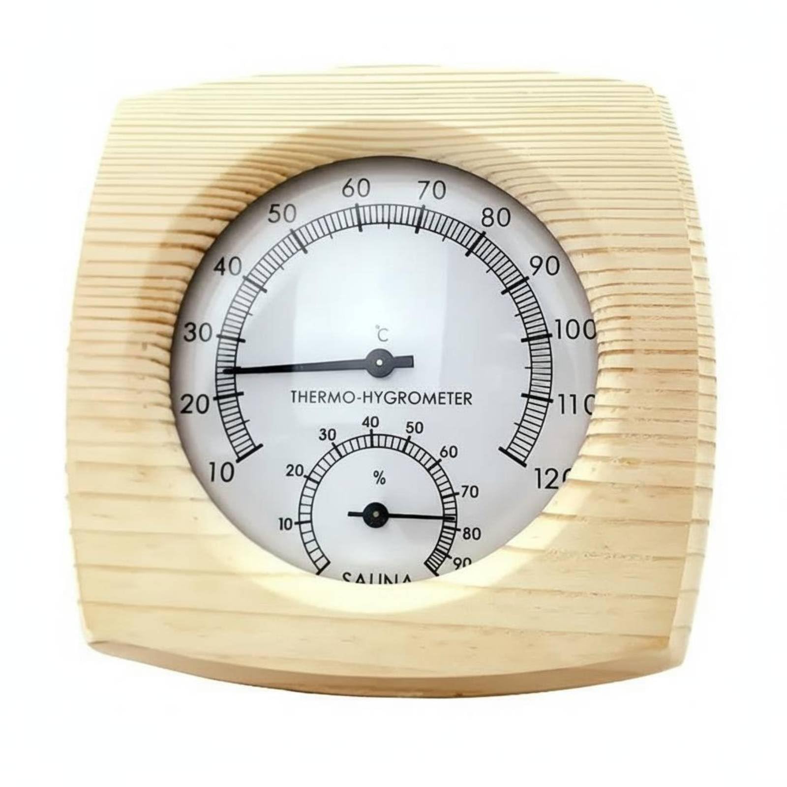 Heat Resistant Wooden Sauna Thermal-Hygrometer Battery-Battery-Less 2-in-1 Thermometer Hygrometer Mechanical Operation Wood Frame Temperature Humidity Gauge Easy to Read for Steam Room,-image-23