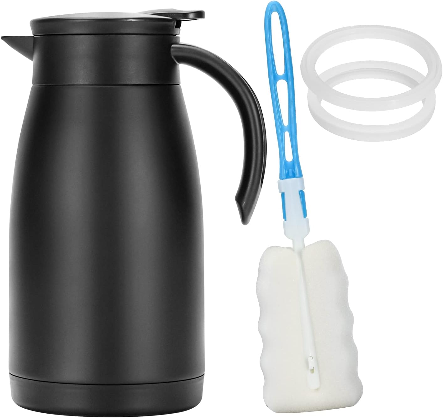 34 Oz Thermal Coffee Carafe, Stainless Steel Insulated Vacuum Coffee Carafes For Keeping Hot, 1 Liter Tea, Water, and Coffee Beverage Dispenser(Black) - Image 2