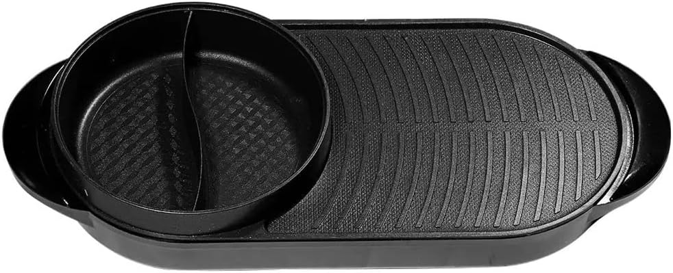 Olla Eléctrica 2 en 1 Grill y Hot Pot 2000W 1.6L Negra 22.8x12 pulgadas