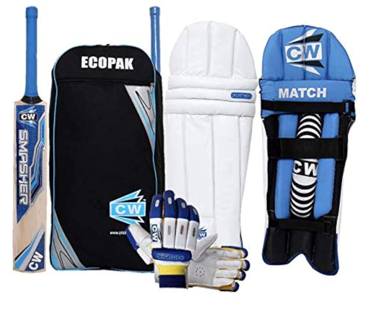 CW Smasher Kashmir Willow Cricket Bat Kit Full Cricket Kit for Boys Youth Training & Cricket Practice Kit with Sports Bag Right Hand for Age 14 + & up Year Single Player Batting Kit-image-25