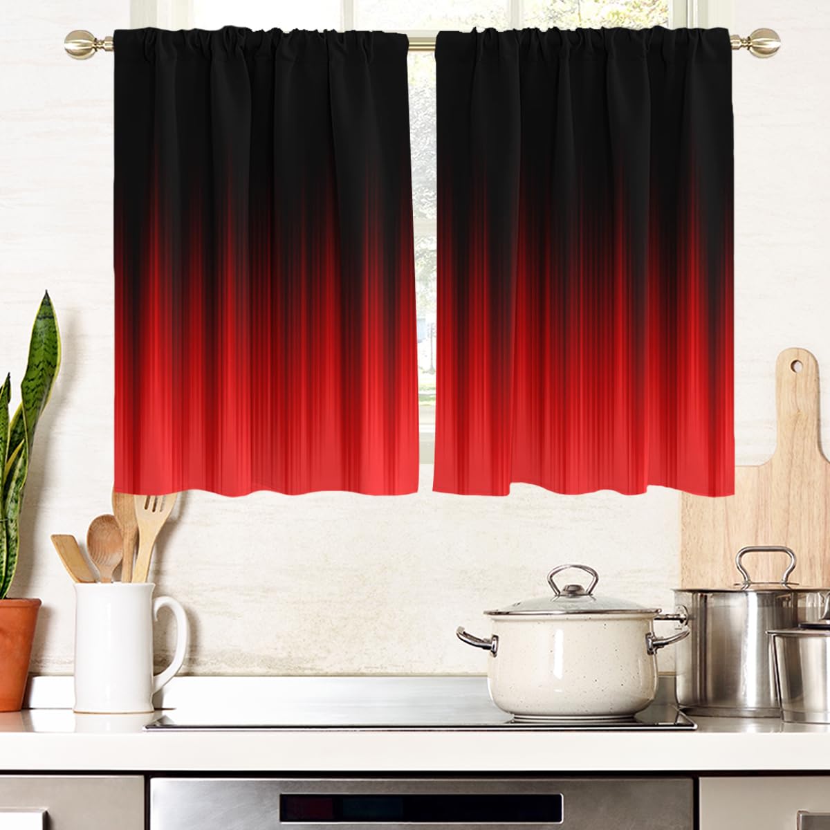 AAtter Fenstervorhänge Für Mädchen – Ombré Stil, Niedliches Anime-Design, 1 Paar, 106,7x160 Cm Je Bahn, Aus Weichem Polyester
