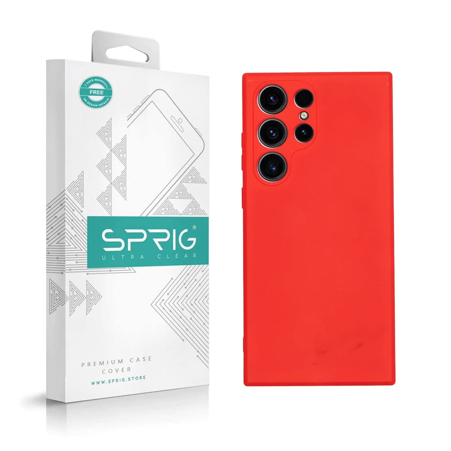 SPRIG Compatible with Samsung Galaxy S24 Ultra Phone TPU Premium Back Cover Drop Tested Shock Proof Mobile Case for Men, Women, Boys and Girls with Camera Protection (Red) (B0CYCN6821) Amazon Price History, Amazon Price Tracker