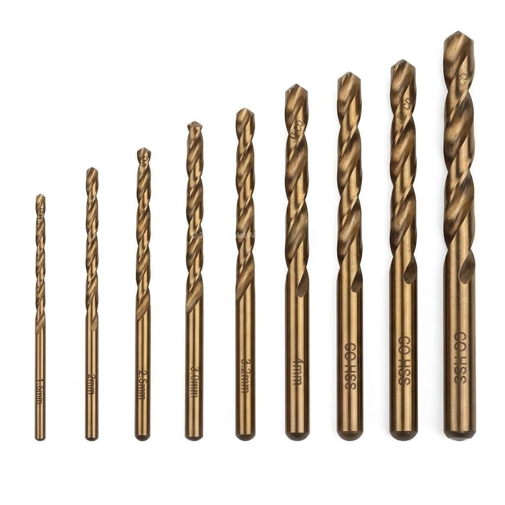 9lu M35 HSS Kobalt Matkap Ucu Seti - Paslanmaz  elik ve Sert Metaller  in  zel Tasar m - 1.5mmden 6mmye End striyel Tip Uzun  m rl  Metal Delme Tak m  - 135  Hassas U