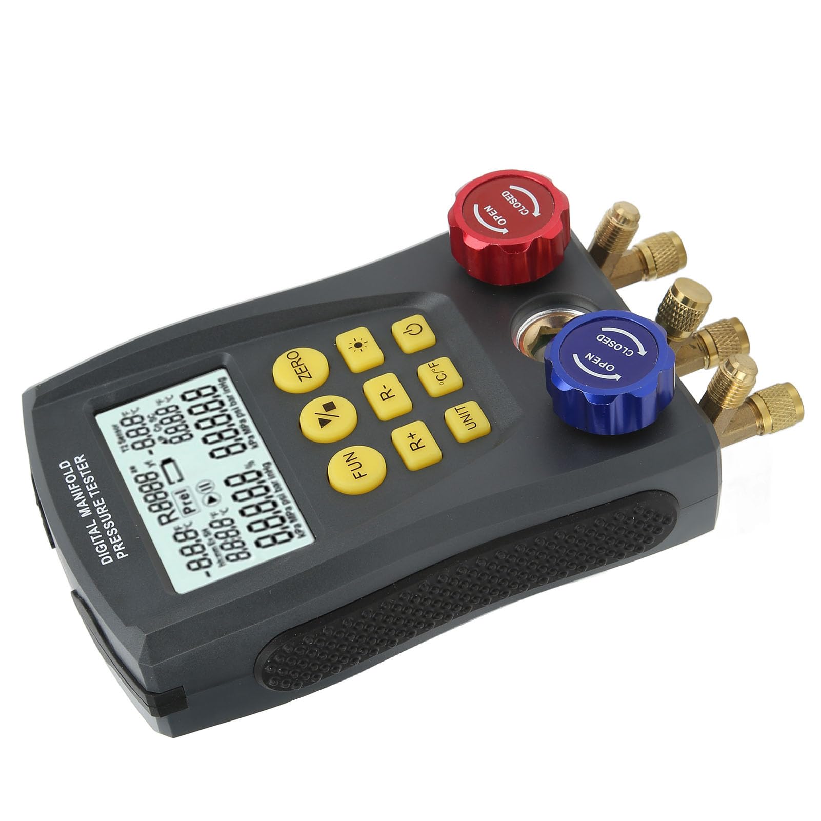 Klanata High Accuracy HVAC Digital Manifold Gauge, Vacuum Pressure & Temperature Meter, Essential Tool for Air Conditioning System Maintenance