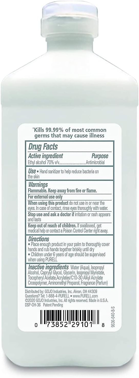PURELL Advanced Instant Hand Sanitizer, 16 oz Pump Bottle, 12/Pack (9636-12-P)