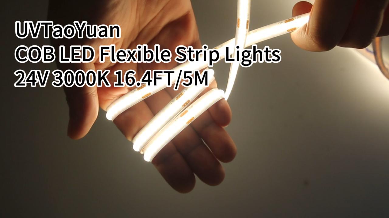 Image of LED Strip Lights 24V COB Warm 3000K 16.4ft /5M (No Power Supply)