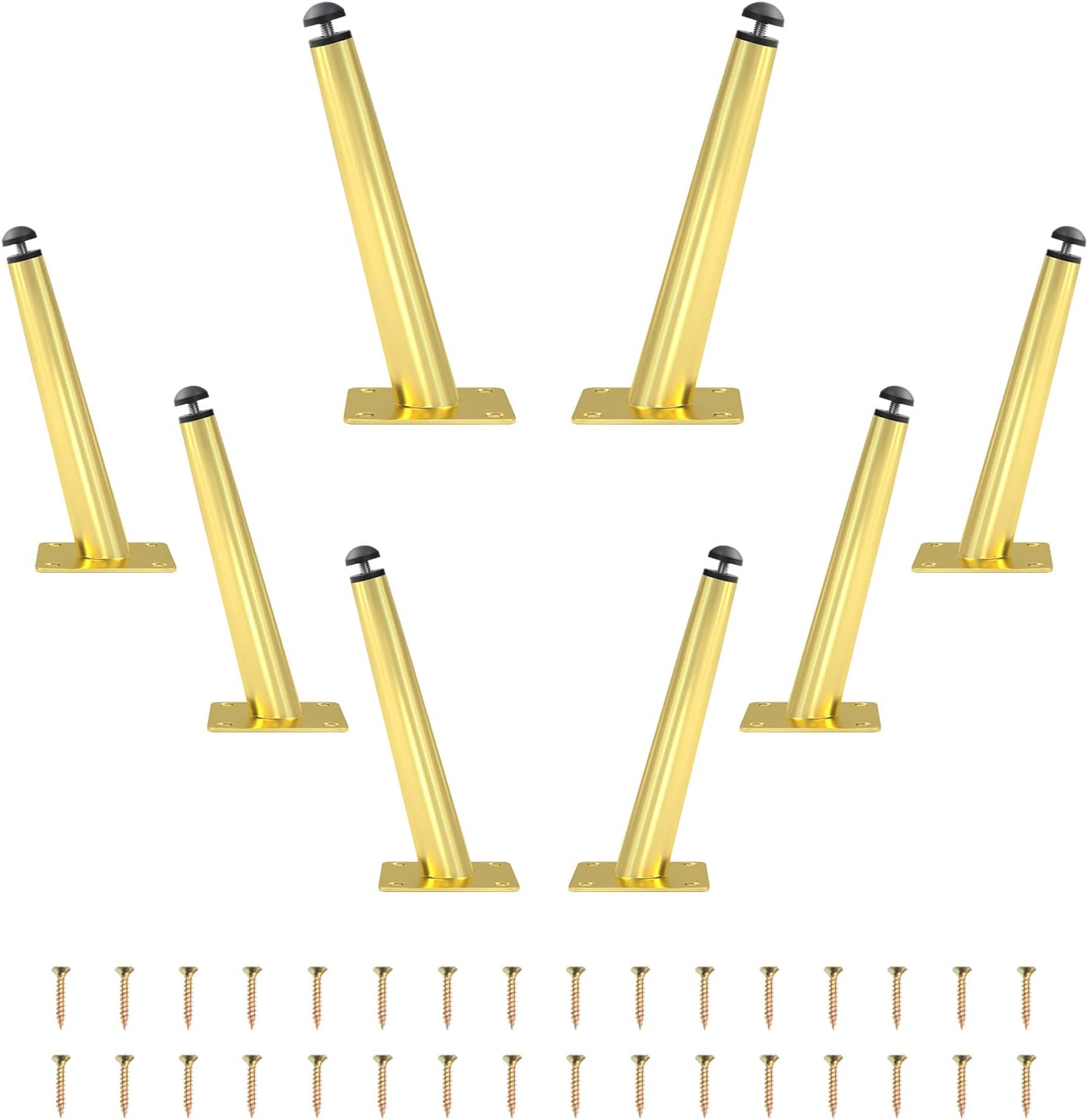 8 Inch Adjustable Furniture Legs Set of 8 Metal Oblique
