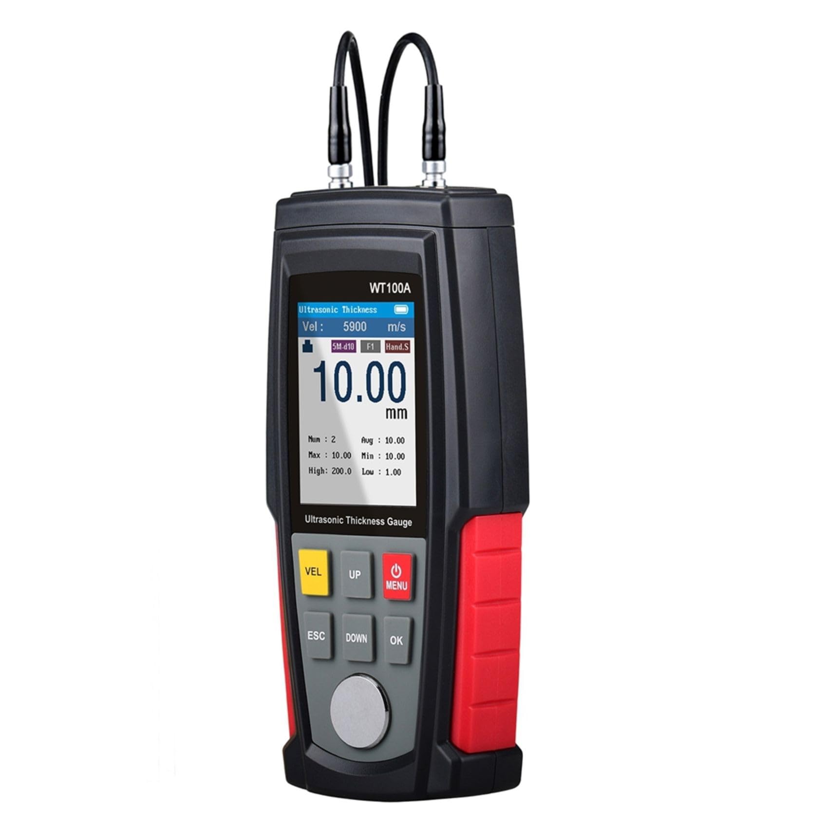Xnuiasqe Digital Non-Destructive Testing Gauge, Wt100a Ultrasonic Thickness Meter, For Measure Steel Aluminum Metal Copper Plates