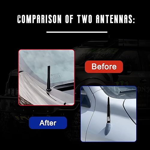 Miniatura 3 de Antena de bala de coche con tapas de vástago de válvula para GM Silverado 1500 2500 3500 HD Avalanche Ford F Series F150 F250 GMC Sierra 1500 2500