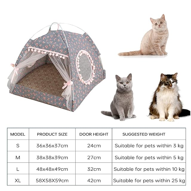 Foto 2 de 6 de Vinnykud Cama de Cuatro Estaciones para Gatos Cómoda Cama para Gatos Carpa Gato con Ventana Tienda Perro…