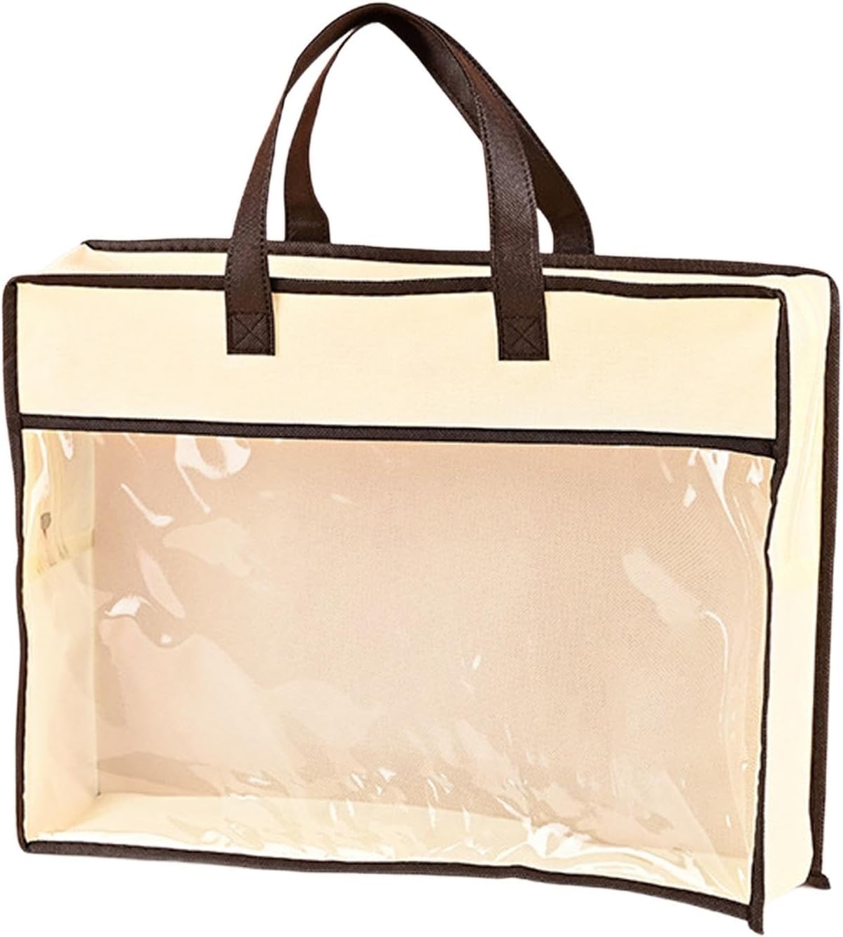 Handbag Small Storage Bag Purse Storage Organizer Zipper Storage Bag Non Woven PVC Dustproof Portable Organizer Suitable for Towel, 55x45x15cm